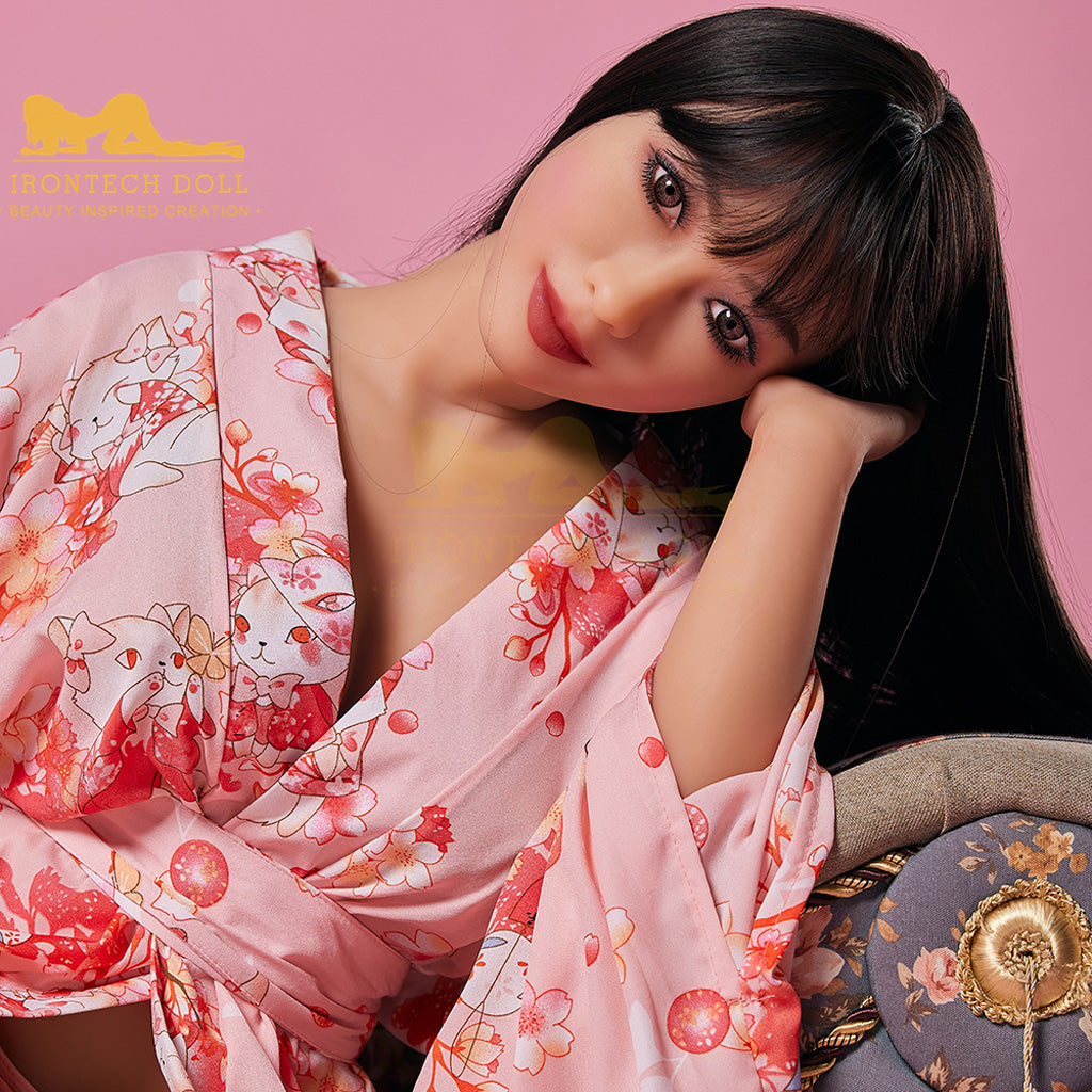 Yumiko-154cm (5'05'')E-cup TPE Sex Doll Japanese Pink Kimono Girl- Irontech Doll