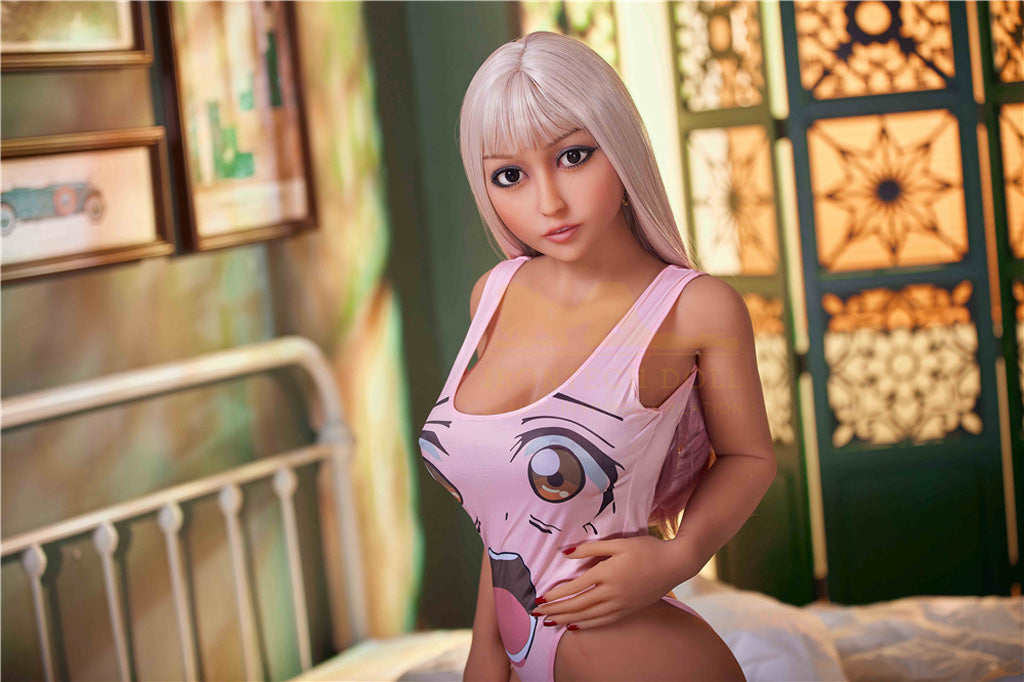 Olga-154cm (5'05'')E-cup TPE Sex Doll Tempting Pink Jumpsuit - Irontech Doll