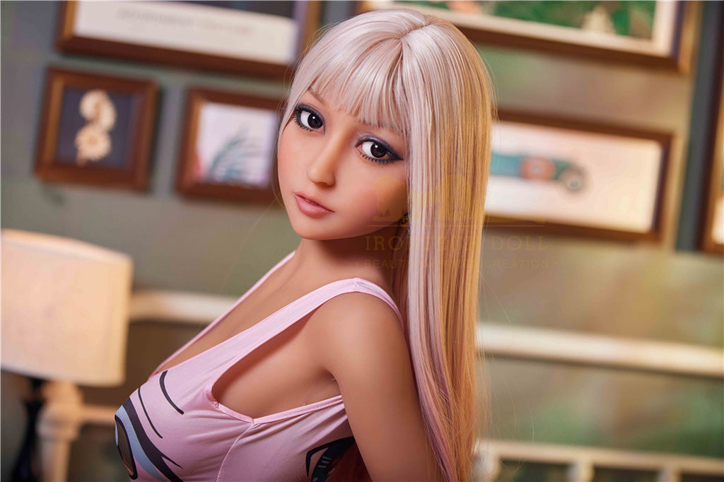 Olga-154cm (5'05'')E-cup TPE Sex Doll Tempting Pink Jumpsuit - Irontech Doll