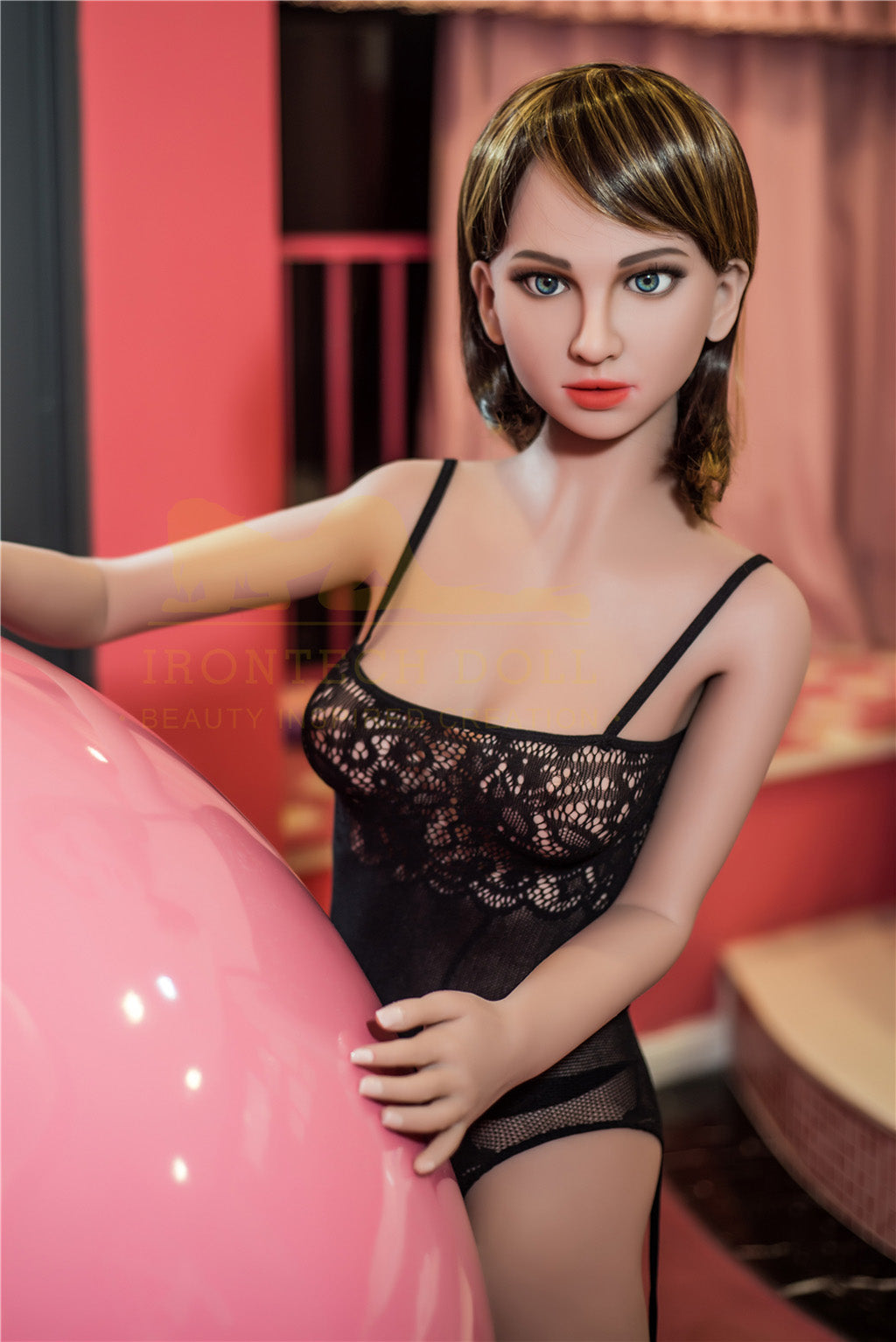 Nelly-155cm (5'09'')E-cup TPE Sex Doll Irish Bob Hot Black Stockings Blonde- Irontech Doll
