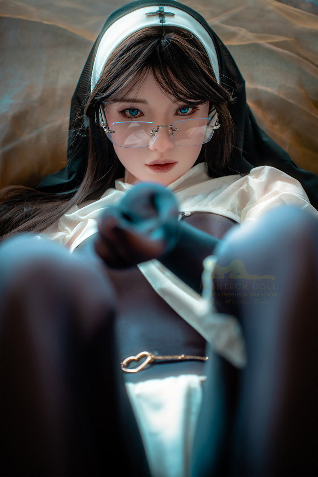 Lisa-162cm Minus (5'31")Full Silicone Cosplay Sister Black Stocking Sex Doll Natural - Irontech Doll