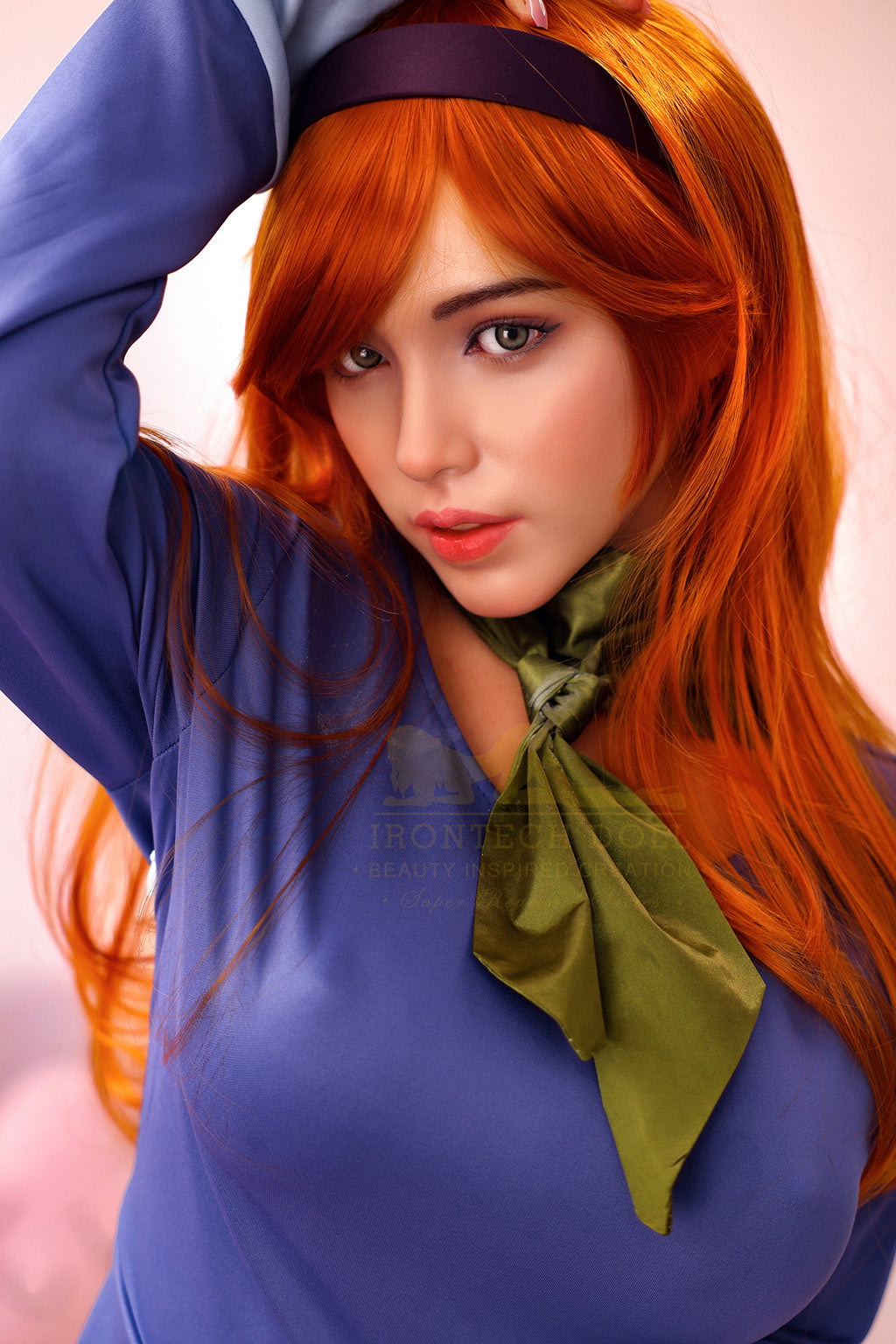 Debby Tanned-167cm(5'48")D-cup Full Silicone Asain Red Hair Slim Waist Sex Doll - Irontech Doll