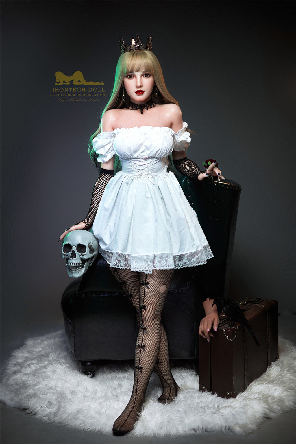 Cherry-153cm(5'02") E-cup Full Silicone Sex Doll Stocking- Irontech Doll