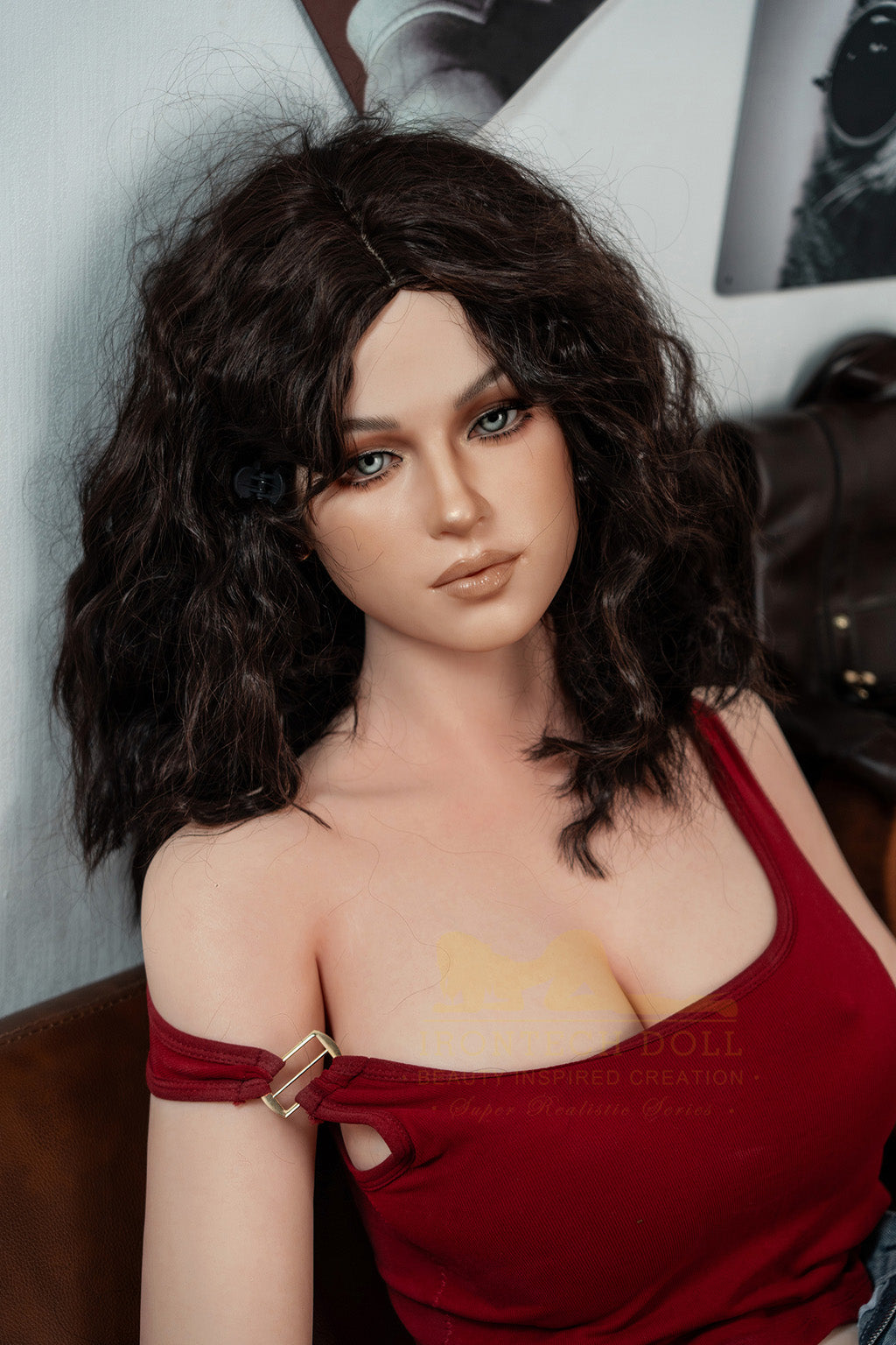 Flora-166cm(5'45")D-cup Full Silicone Curl Slim Waist Jean Girl Sex Doll- Irontech Doll