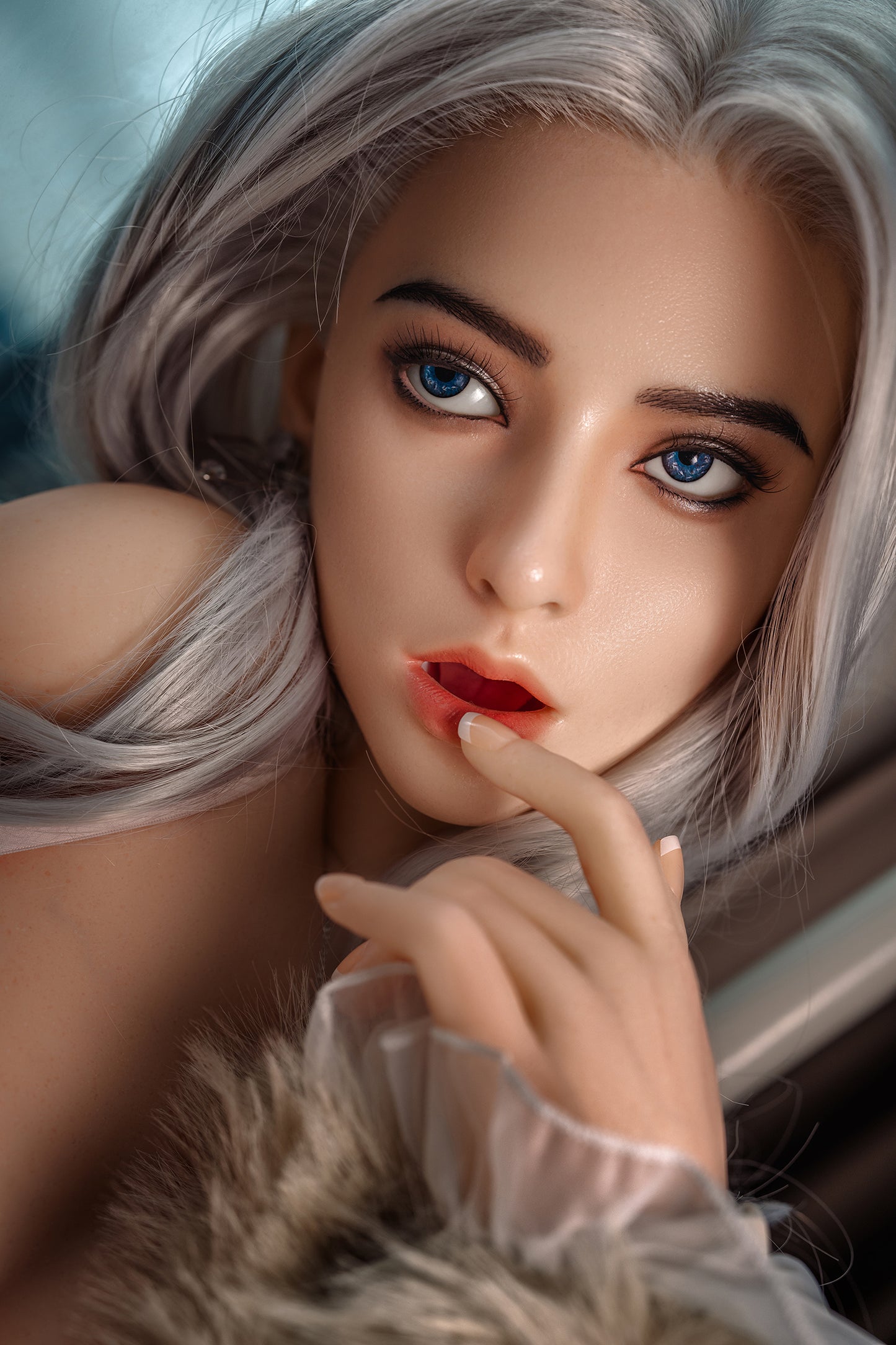 Agnes - 164cm/5'38" D cup Silicone Head+TPE Body Sex Doll(Movable Jaw) - SY Doll