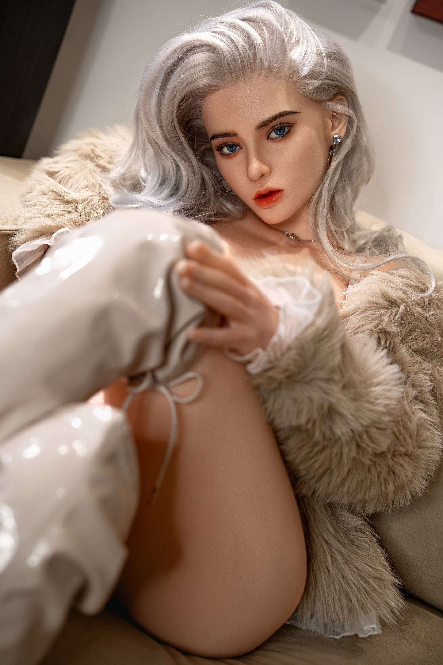 Agnes - 164cm/5'38" D cup Silicone Head+TPE Body Sex Doll(Movable Jaw) - SY Doll