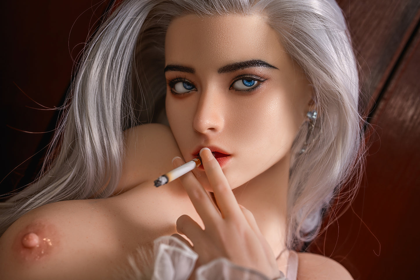 Agnes - 164cm/5'38" D cup Silicone Head+TPE Body Sex Doll(Movable Jaw) - SY Doll