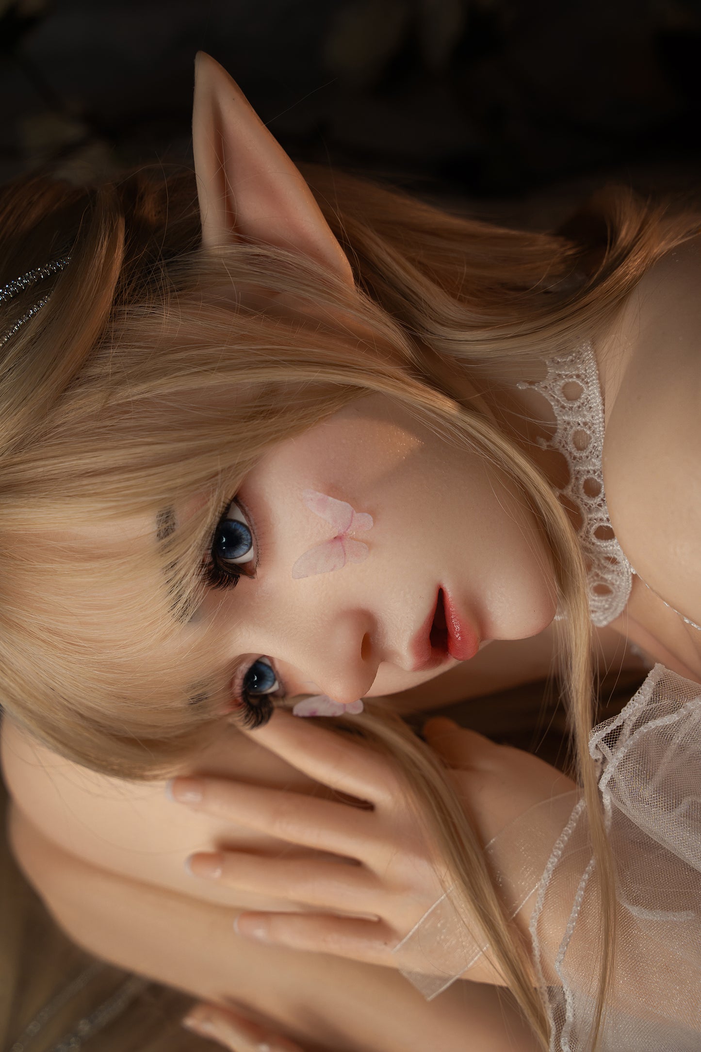 Elvira - 150cm/4'92" A cup Full Silicone Sex Doll(Movable Jaw Head) - SY Doll