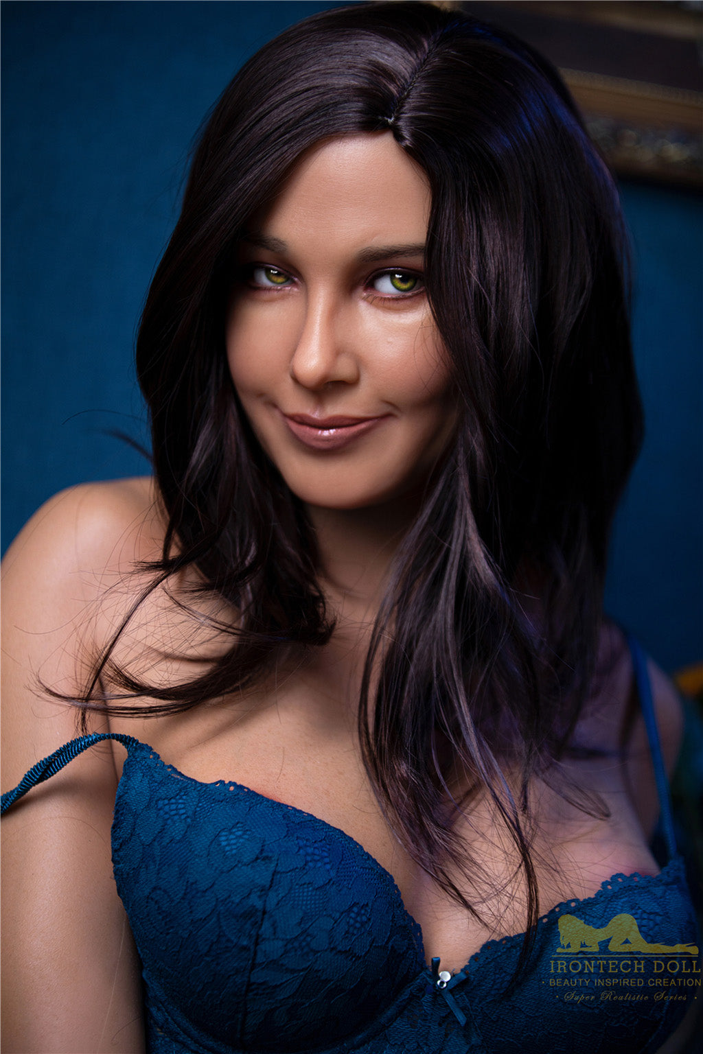 Zoe -166cm(5'45")Minus D-cup Full Silicone Brown Hair Lace Underwear Slim Waist Sex Doll Dark Tanned- Irontech Doll