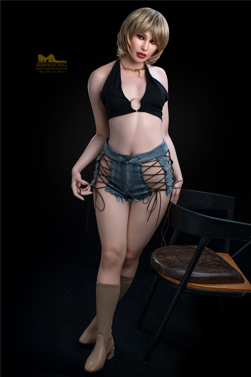 Pearl-166cm(5'45") Minus D-cup Full Silicone Bob Mature Charming Sex Doll- Irontech Doll