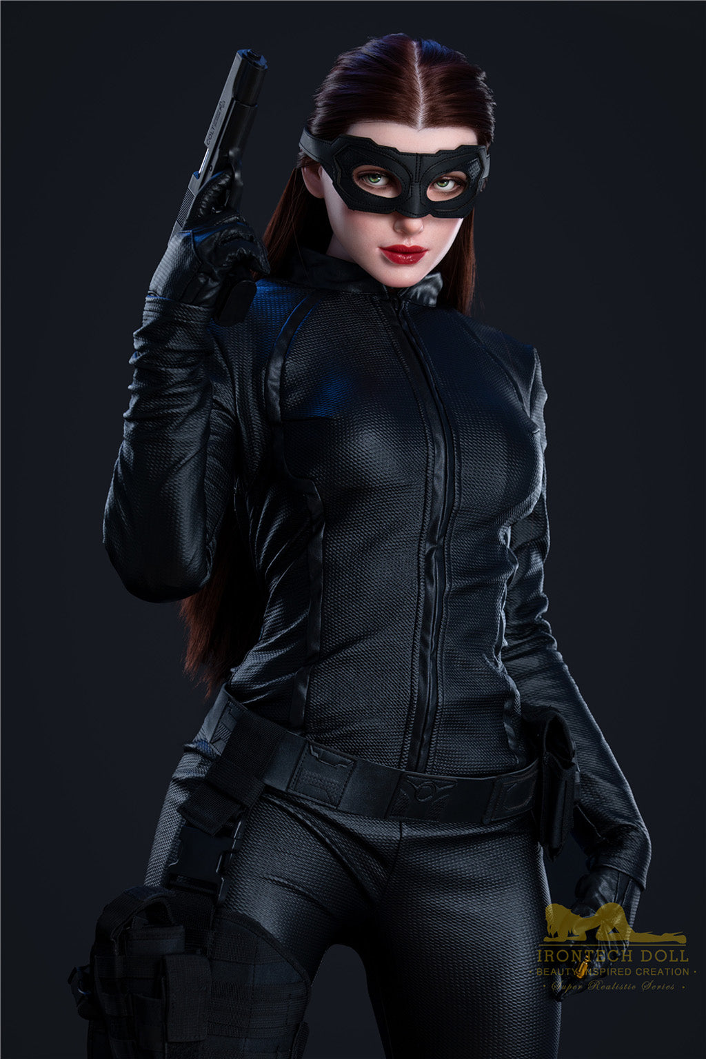 Luna-168cm(5'51")C-cup Full Silicone Red Hair Cosplay Batwoman Sex Doll - Irontech Doll