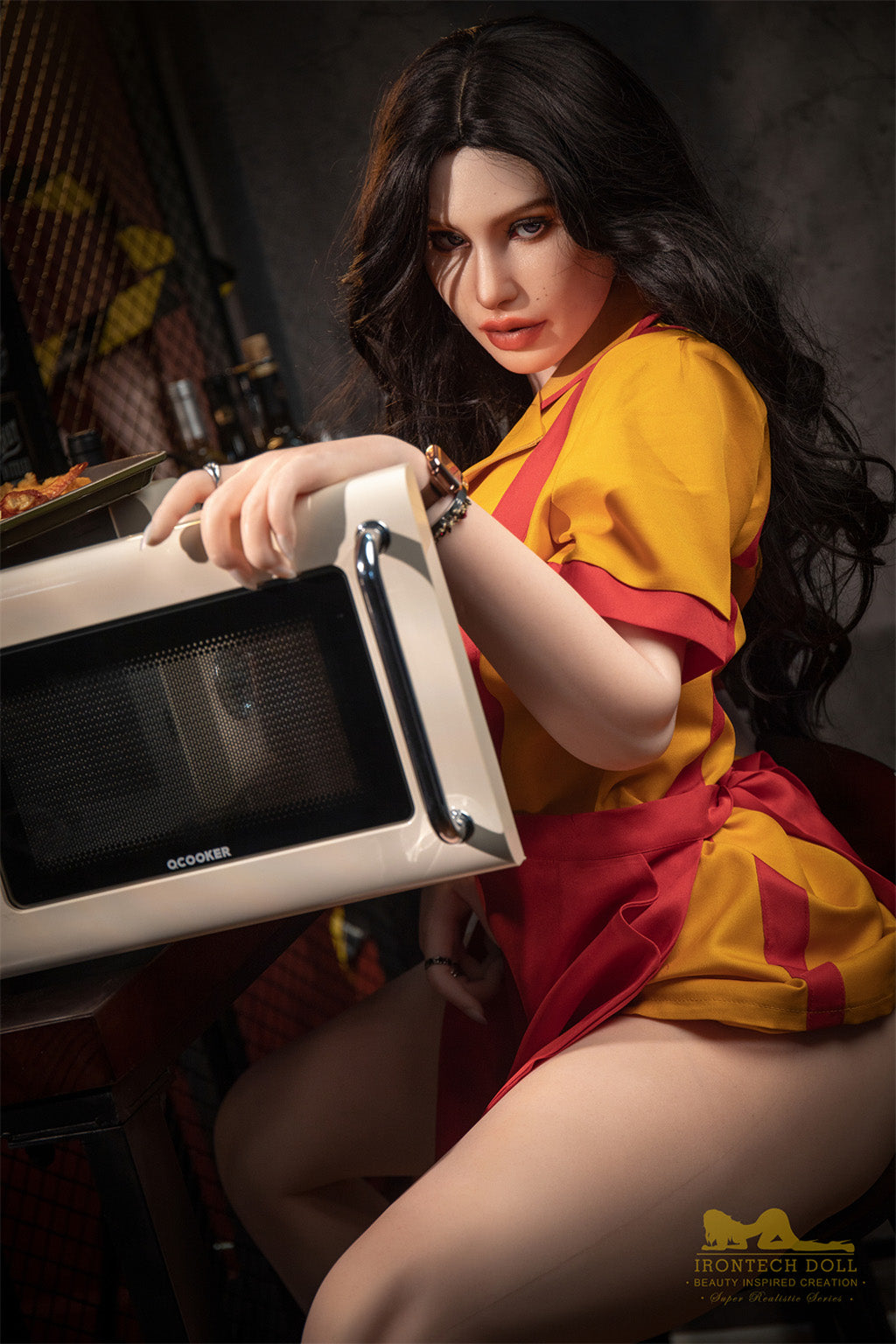Pearl-164cm(5'38")E-cup Full Silicone American Bar Waitress Sex Doll - Irontech Doll