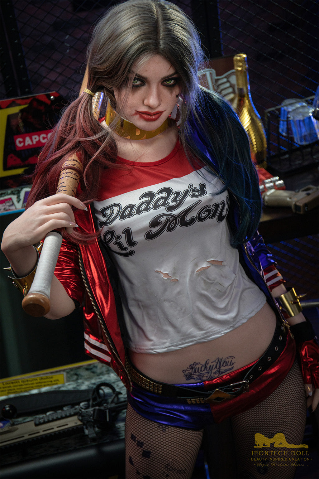 Ivy-166cm(5'45")Minus D-cup Full Silicone Ponytail Cosplay Tattoo Girl Sex Doll - Irontech Doll