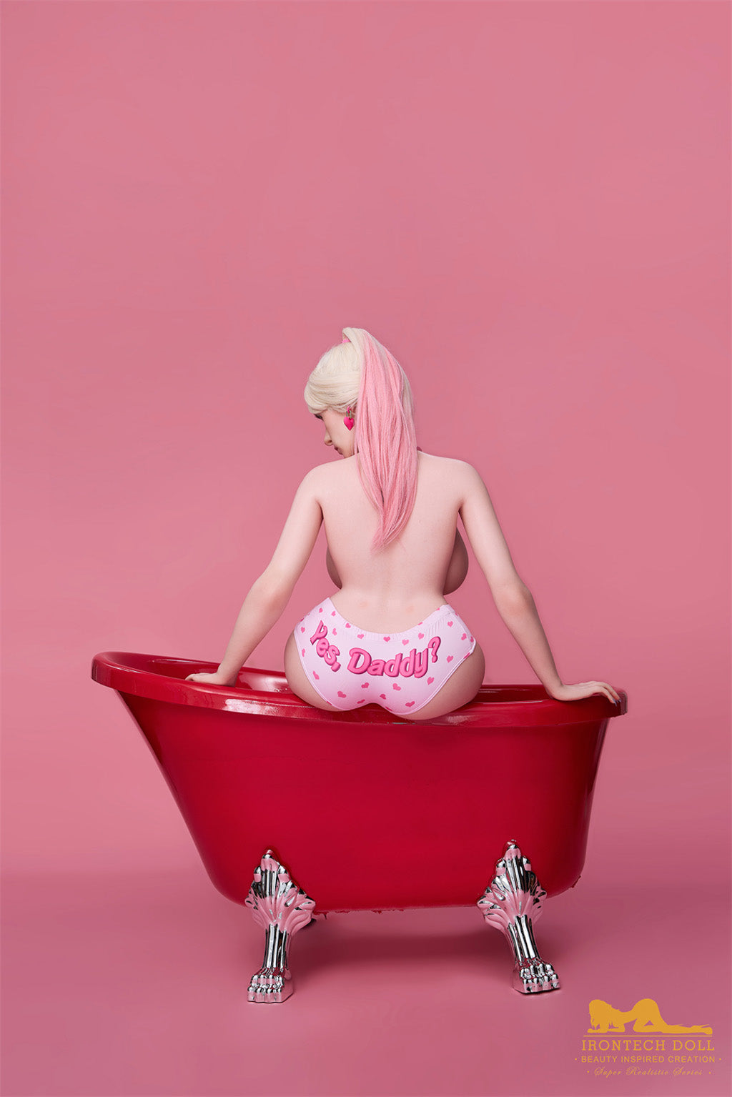 Shemale-162cm(5'31")I-cup Full Silicone Mega Breast Pink Mature Blonde Sex Doll Lottie- Irontech Doll