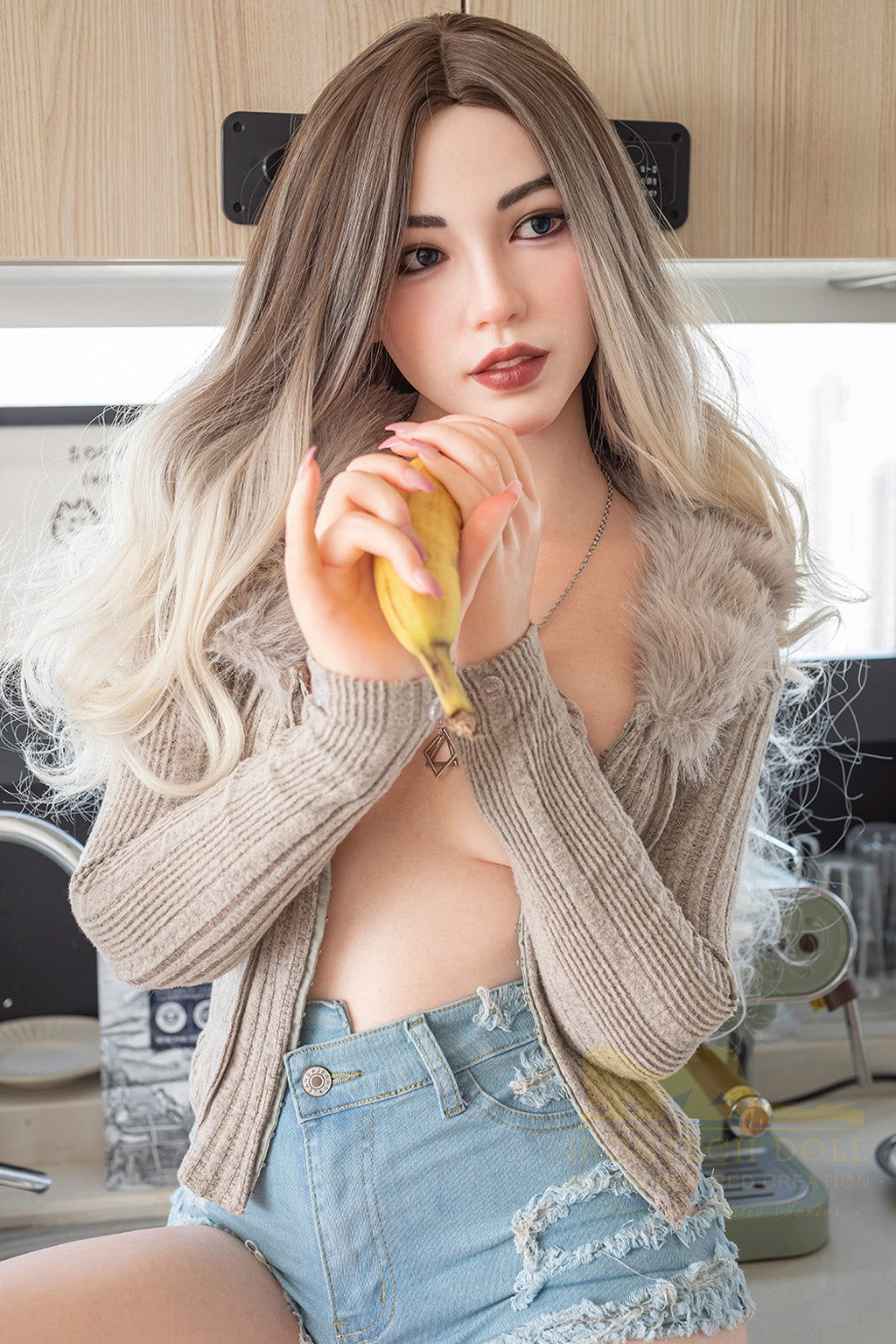 Fanny-162cm Minus(5'31") B-cup Full Silicone Japanese Curvy Butt Kitchen Sex Doll- Irontech Doll
