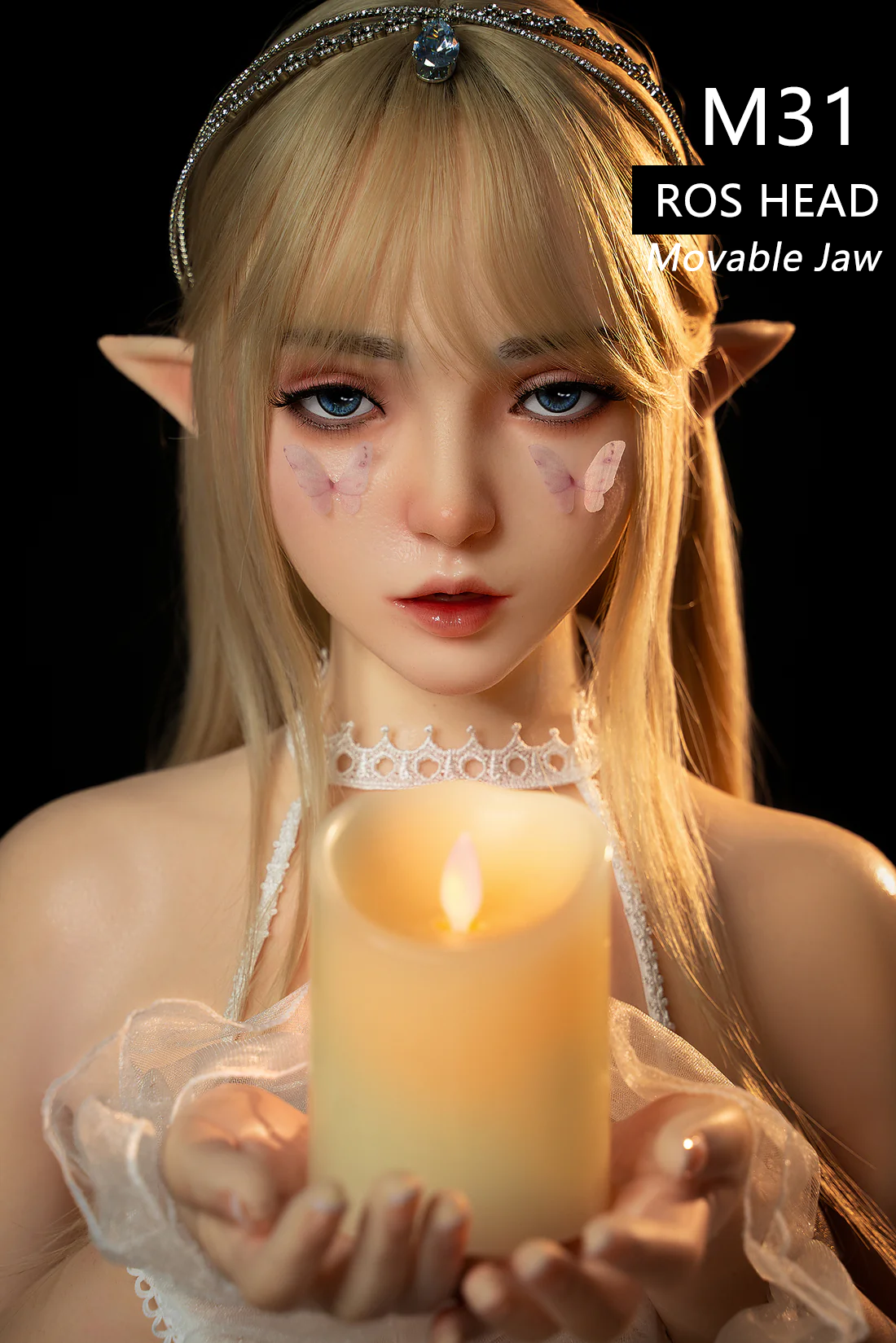 Elvira - 150cm/4'92" A cup Full Silicone Sex Doll(Movable Jaw Head) - SY Doll
