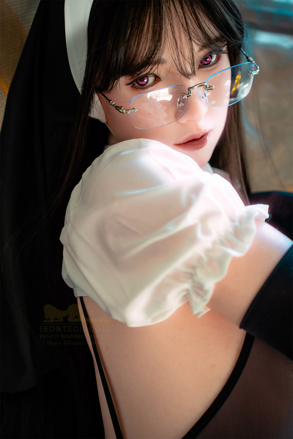 Lisa-162cm Minus (5'31")Full Silicone Cosplay Sister Black Stocking Sex Doll  Natural - Irontech Doll