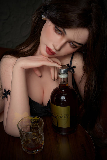 Whitley-166cm(5'45")D-cup Full Silicone Brown Hair Curvy Slim Waist Alcoholic Girl Sex Doll- Irontech Doll
