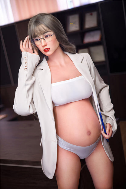 Betty-158cm(5'18") D-cup Full Silicone Pregnant Office Lady Sex Doll- Irontech Doll