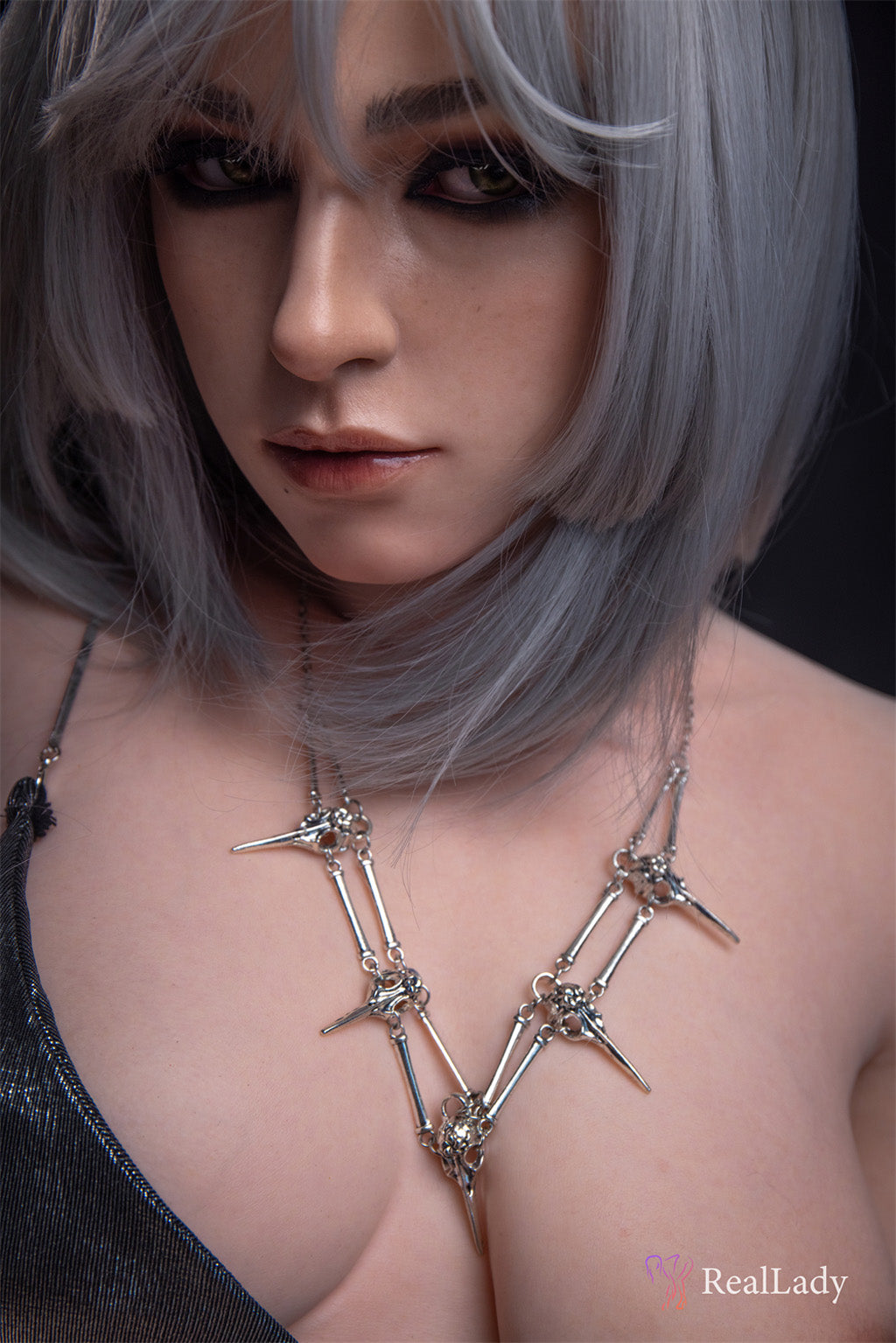 Thera-170cm(5'58'') D-Cup Full Silicone Bob Silver Leather Skirt Temptation  Sex Doll -Real Lady Doll