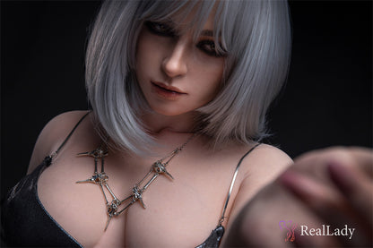 Thera-170cm(5'58'') D-Cup Full Silicone Bob Silver Leather Skirt Temptation  Sex Doll -Real Lady Doll