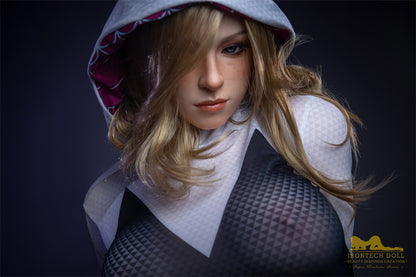 Amy -167cm(5'48")D-cup Full Silicone Cosplay Spiderwoman Blonde Sex Doll- Irontech Doll