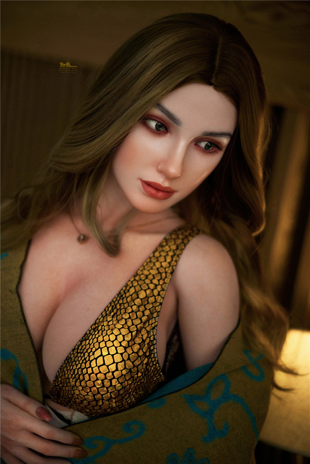 Luna-166cm(5'45")D-cup Full Silicone Bronw Hair Charming jumpsuits Sex Doll  - Irontech Doll