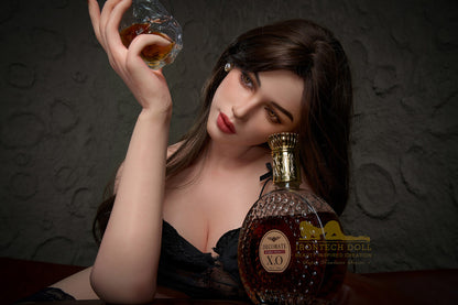 Whitley-166cm(5'45")D-cup Full Silicone Brown Hair Curvy Slim Waist Alcoholic Girl Sex Doll- Irontech Doll