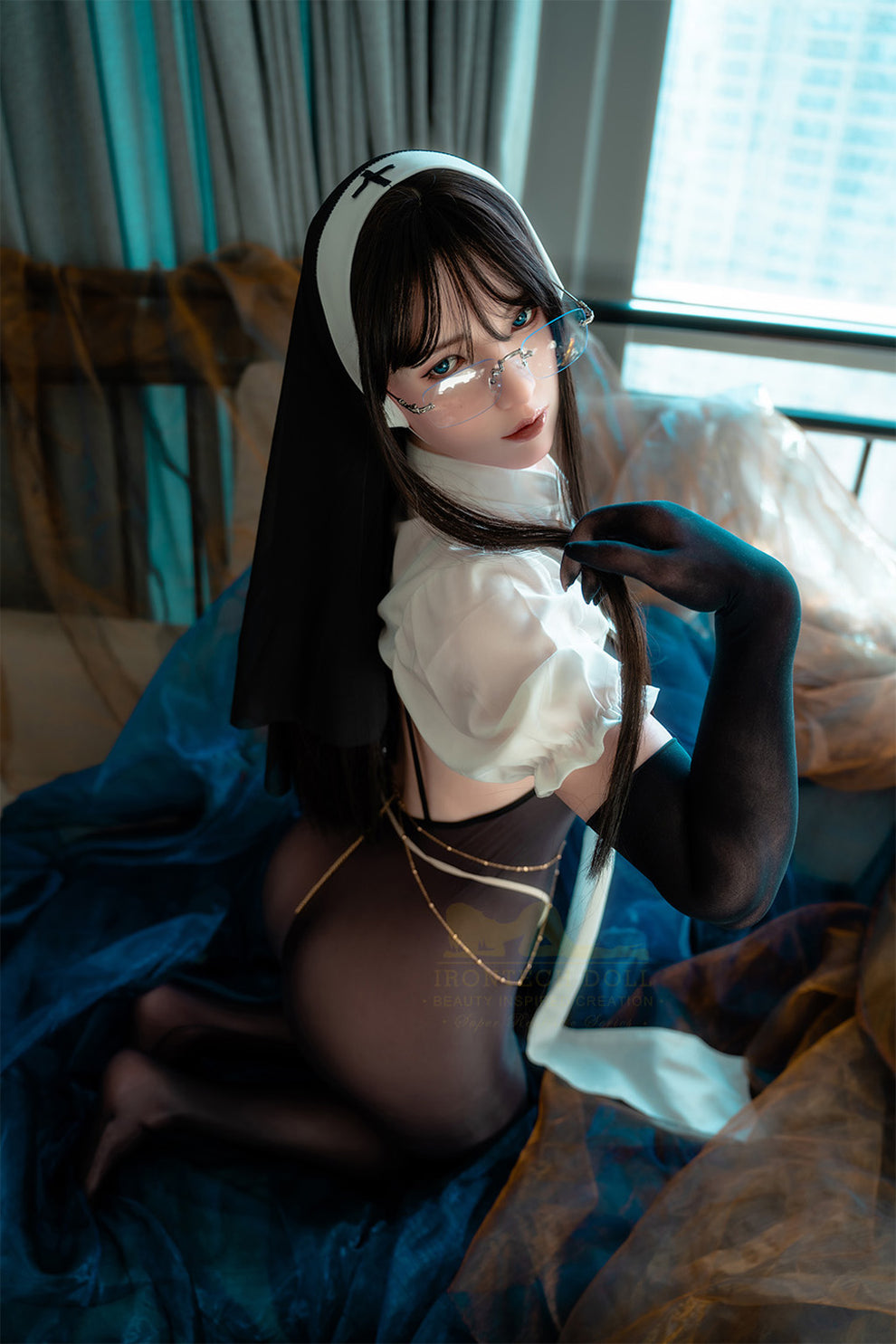 Lisa-162cm Minus (5'31")Full Silicone Cosplay Sister Black Stocking Sex Doll  Natural - Irontech Doll