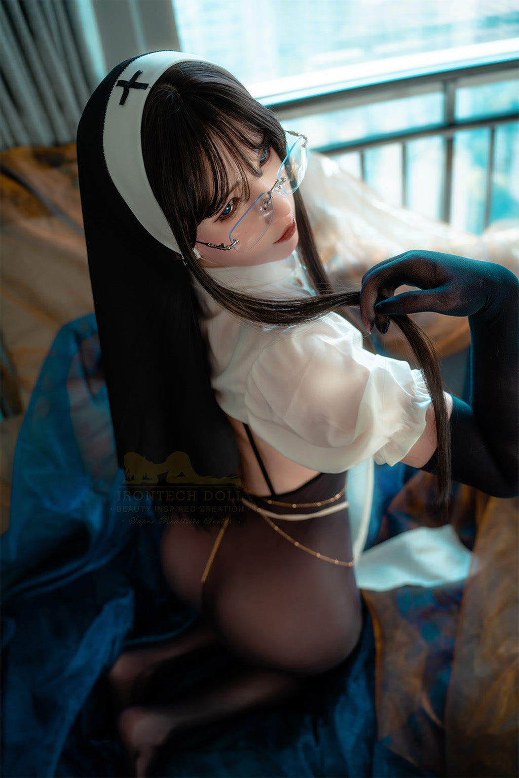 Lisa-162cm Minus (5'31")Full Silicone Cosplay Sister Black Stocking Sex Doll  Natural - Irontech Doll