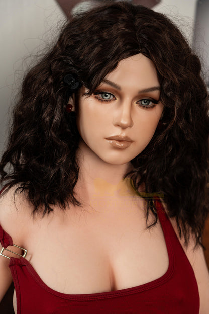 Flora-166cm(5'45")D-cup Full Silicone Curl Slim Waist Jean Girl Sex Doll- Irontech Doll