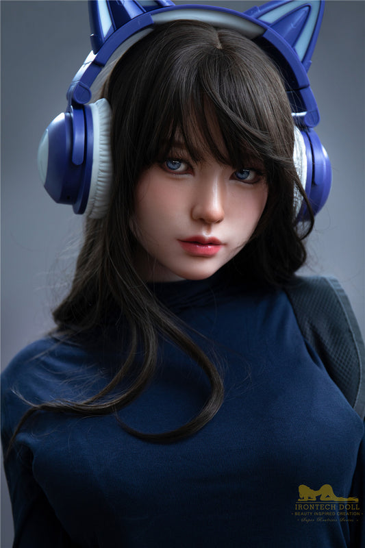 Su Qing-166cm(5'45")D-cup Full Silicone Asian Brown Hair Headset Cute Student Sex Doll in stock- Irontech Doll