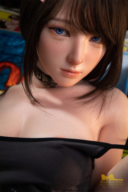 Miyuki-148cm(4'86") D-cup Silicone Japanese Love Doll Head - Irontech Doll