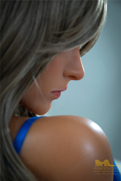 Lottie-164cm(5'38") E-cup Full Silicone Canadian Kitchen Housewife Sex Doll Dark Tanned - Irontech Doll