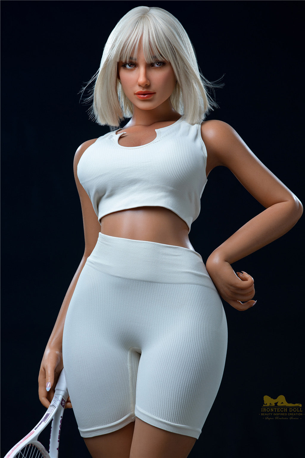 Luna Dark Tanned-164cm(5'38")E-cup Full Silicone German Plump OL Sex Doll - Irontech Doll