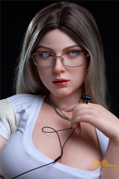 Elena-165cm(5'41")F-cup Full Silicone Slive Hair College Student Sex Doll  in stock- Irontech Doll