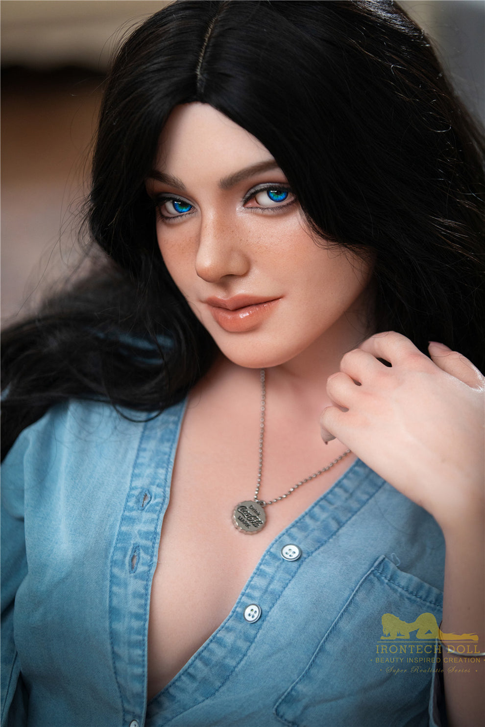 Ivy-152cm(4'99") A-cup Full Silicone Sex Doll Necklace - Irontech Doll