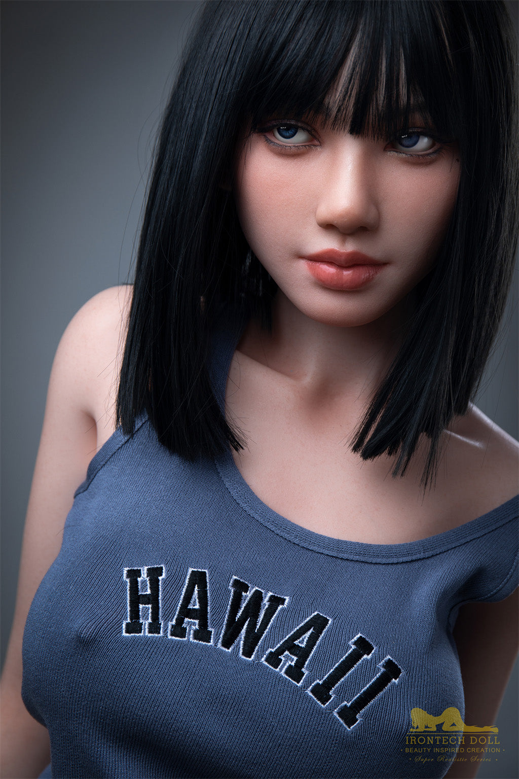 Rita-153cm(5'02") E-cup Full Silicone Plume Blue Jean Girl Sex Doll Natural - Irontech Doll