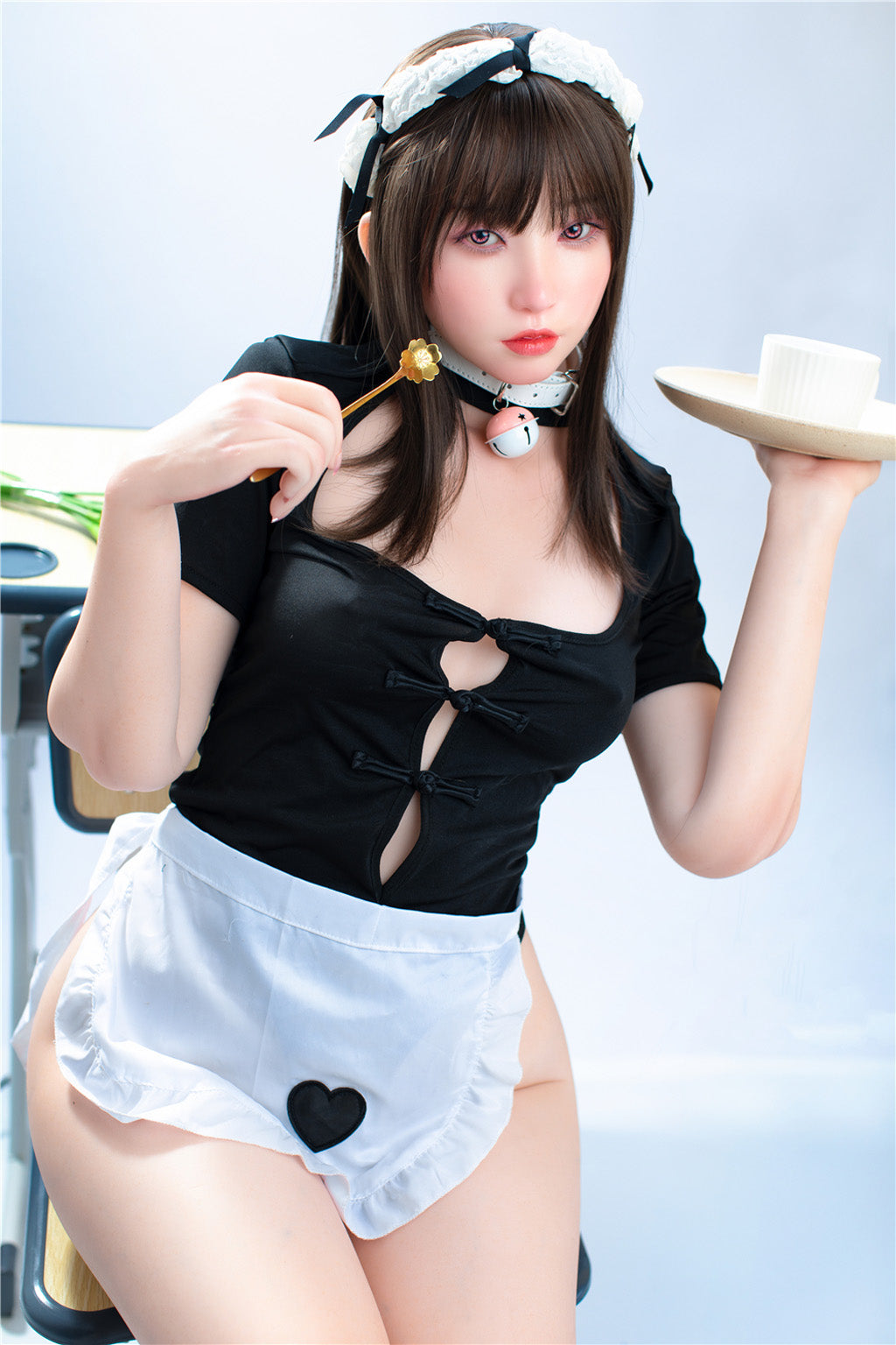 Kumi-166cm(5'45")Minus D-cup Full Silicone Asain Cosplay Maid Sex Doll- Irontech Doll