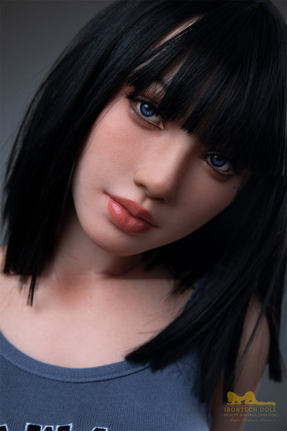 Rita-153cm(5'02") E-cup Full Silicone Plume Blue Jean Girl Sex Doll Natural - Irontech Doll