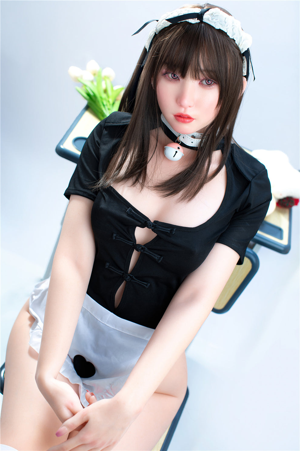 Kumi-166cm(5'45")Minus D-cup Full Silicone Asain Cosplay Maid Sex Doll- Irontech Doll