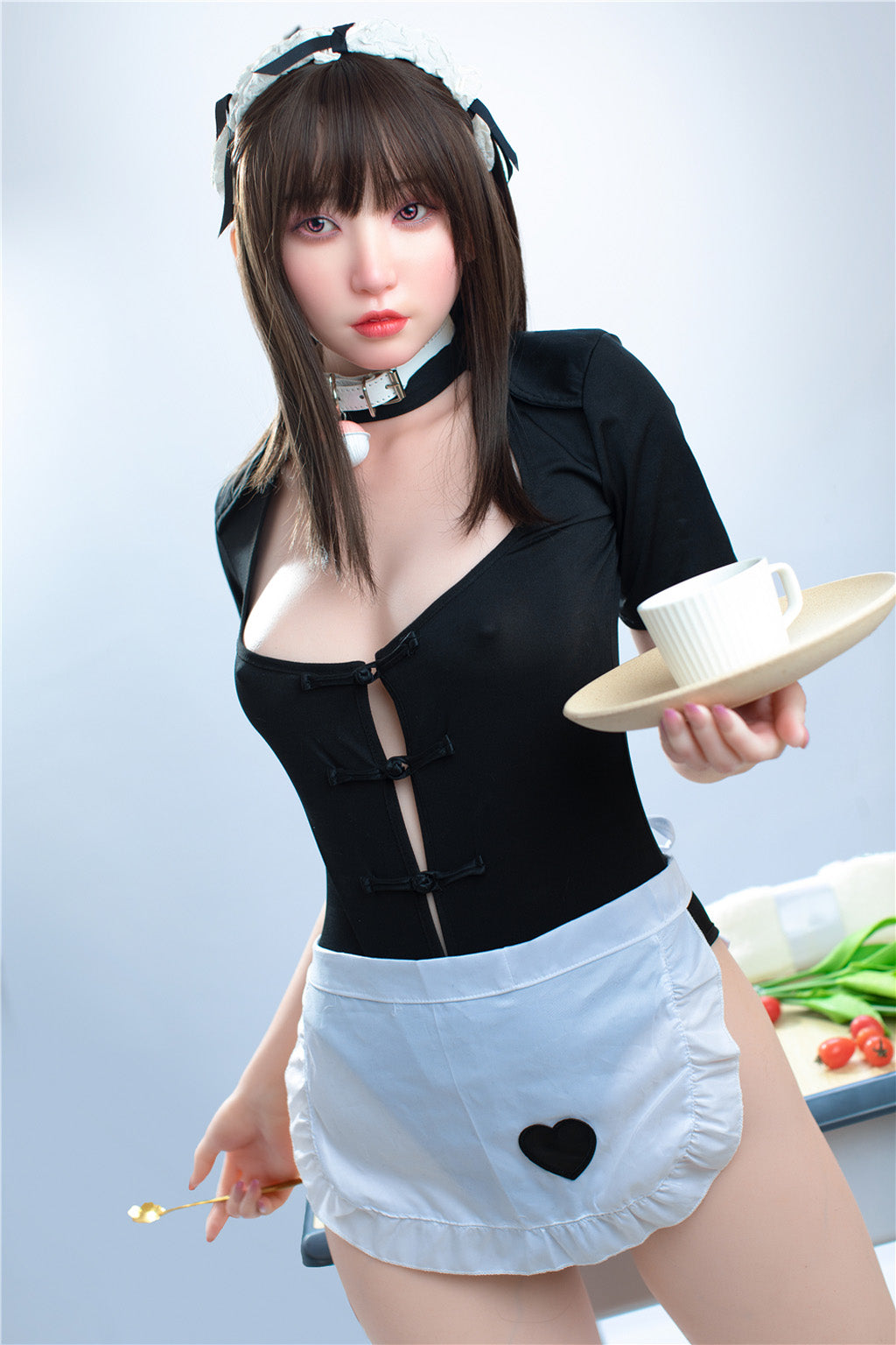 Kumi-166cm(5'45")Minus D-cup Full Silicone Asain Cosplay Maid Sex Doll- Irontech Doll