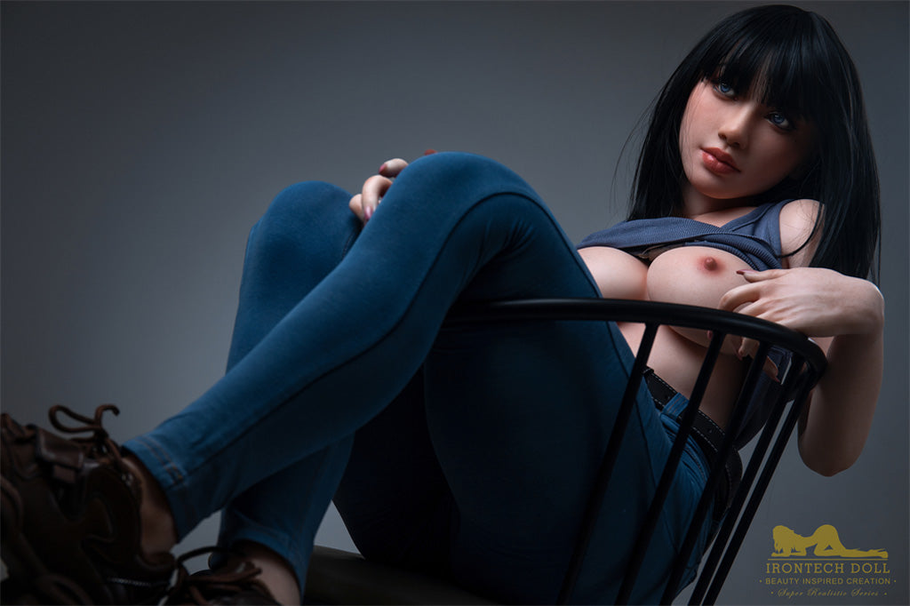 Rita-153cm(5'02") E-cup Full Silicone Plume Blue Jean Girl Sex Doll Natural - Irontech Doll