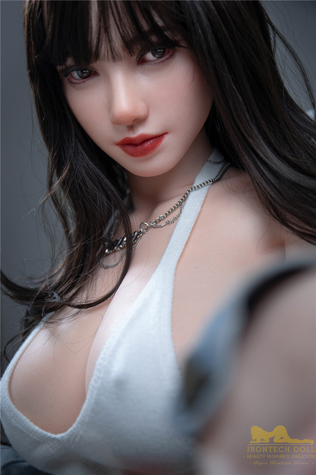 Rita-165cm(5'41")F-cup Full Silicone Mega Breasts Black Hair Jean Girl  Sex Doll - Irontech Doll