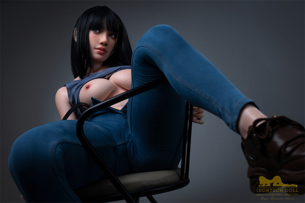 Rita-153cm(5'02") E-cup Full Silicone Plume Blue Jean Girl Sex Doll Natural - Irontech Doll