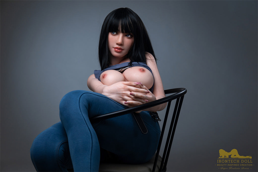 Rita-153cm(5'02") E-cup Full Silicone Plume Blue Jean Girl Sex Doll Natural - Irontech Doll