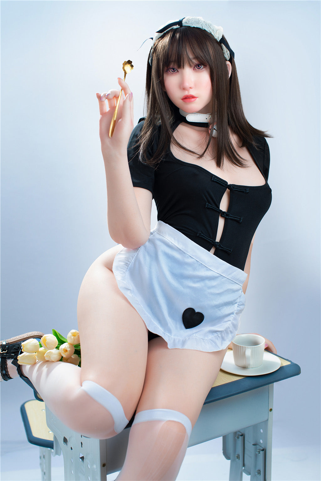 Kumi-166cm(5'45")Minus D-cup Full Silicone Asain Cosplay Maid Sex Doll- Irontech Doll