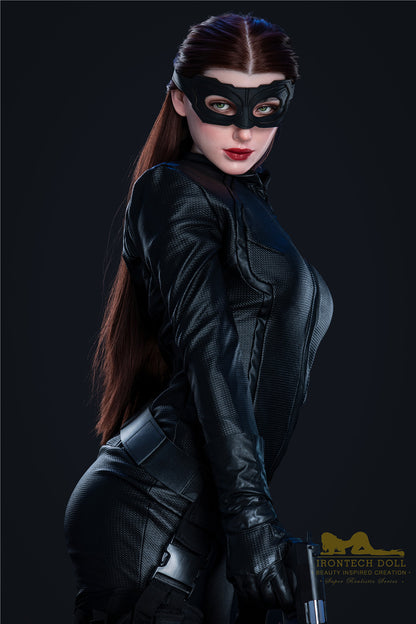 Luna-168cm(5'51")C-cup Full Silicone Red Hair Cosplay Batwoman Sex Doll  - Irontech Doll