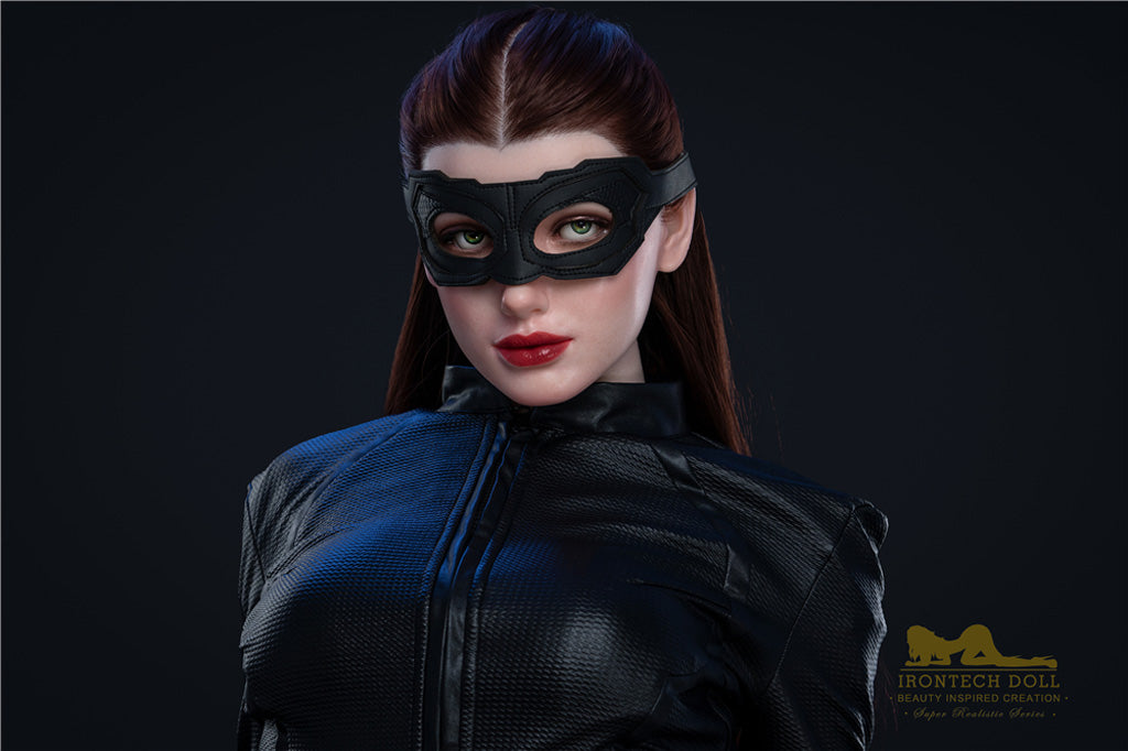 Luna-168cm(5'51")C-cup Full Silicone Red Hair Cosplay Batwoman Sex Doll  - Irontech Doll