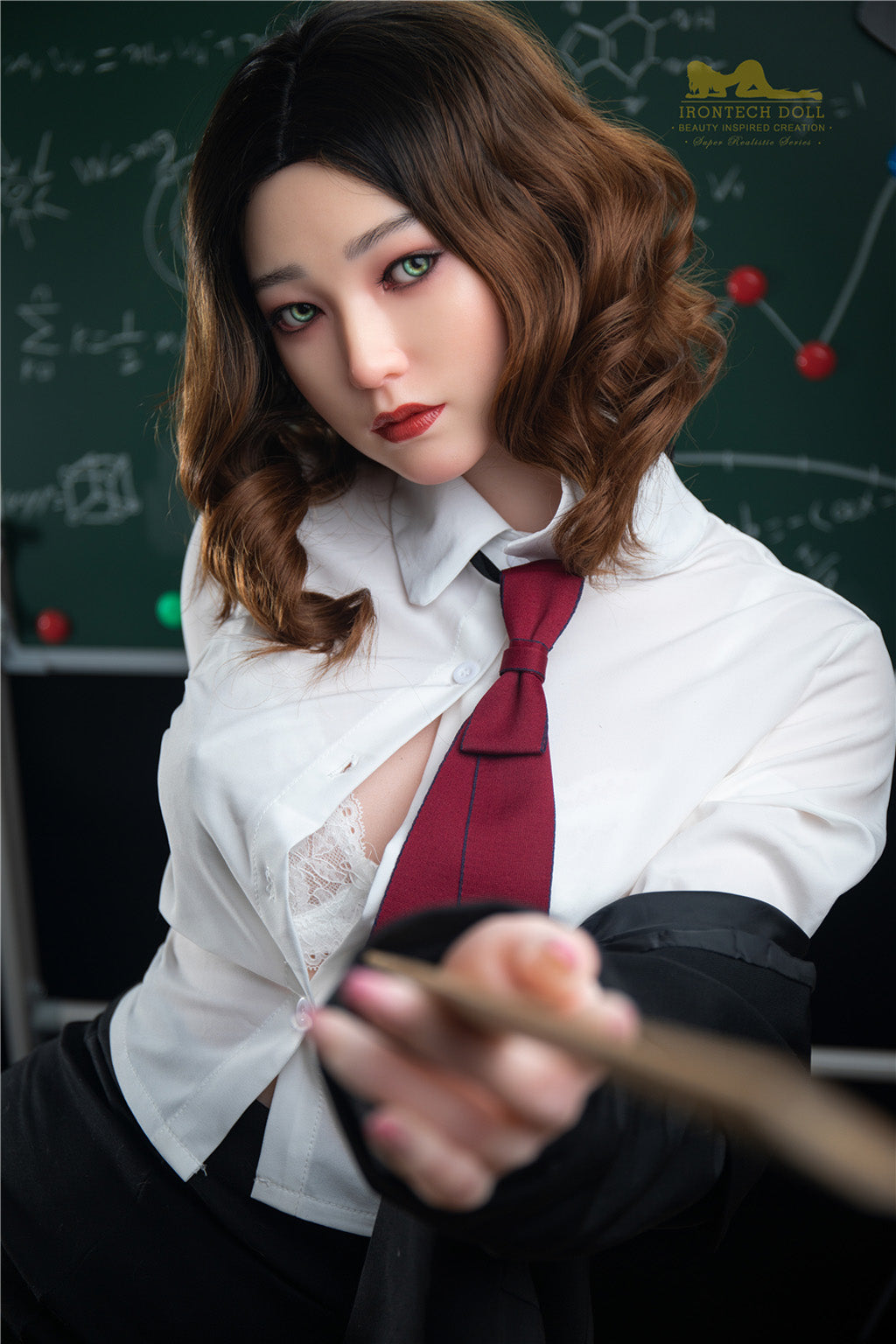 Misa -166cm(5'45")Minus D-cup Full Silicone Curve Brown Hair Cosplay Teacher Adora Sex Doll- Irontech Doll